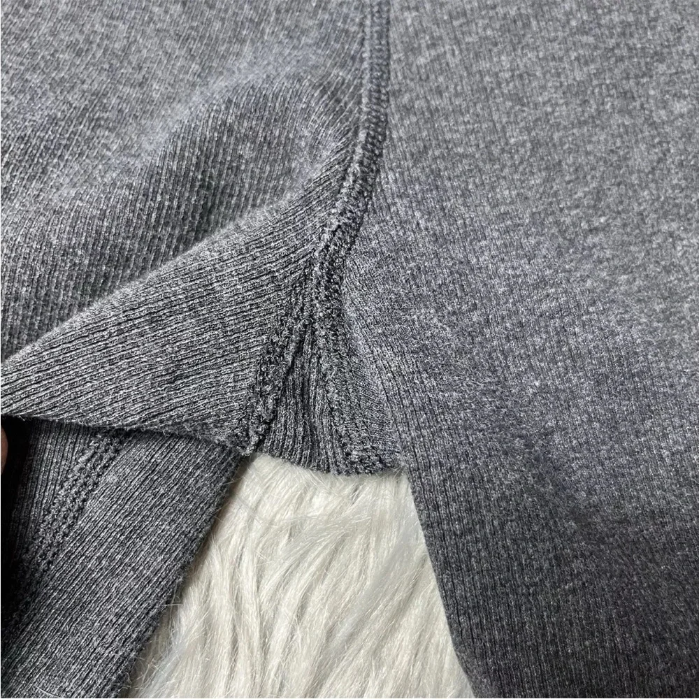 Lululemon Ribbed Gray Ruched Leggings Size 6